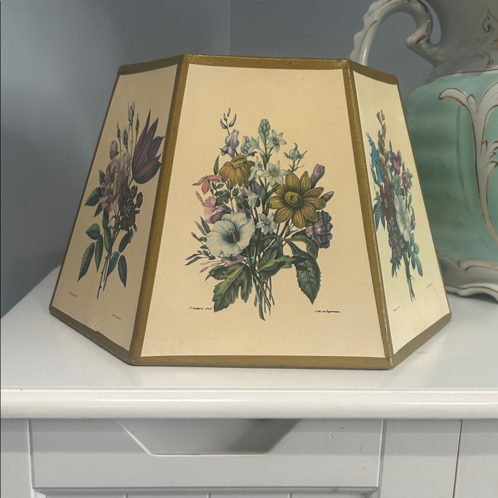 Mid century Hexagon floral lampshade
